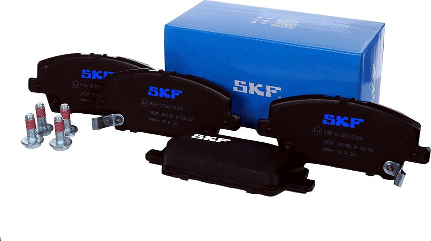 SKF VKBP 80195 A - Тормозные колодки, дисковые, комплект autospares.lv