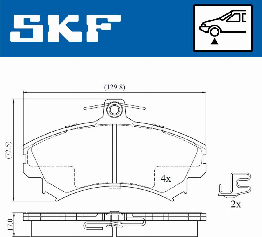 SKF VKBP 80193 A - Тормозные колодки, дисковые, комплект autospares.lv