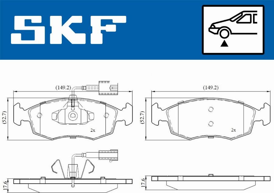 SKF VKBP 80146 E - Тормозные колодки, дисковые, комплект autospares.lv