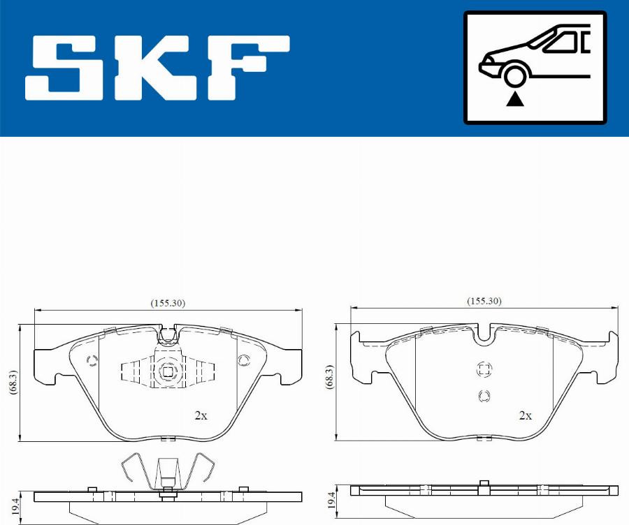 SKF VKBP 80159 - Тормозные колодки, дисковые, комплект autospares.lv