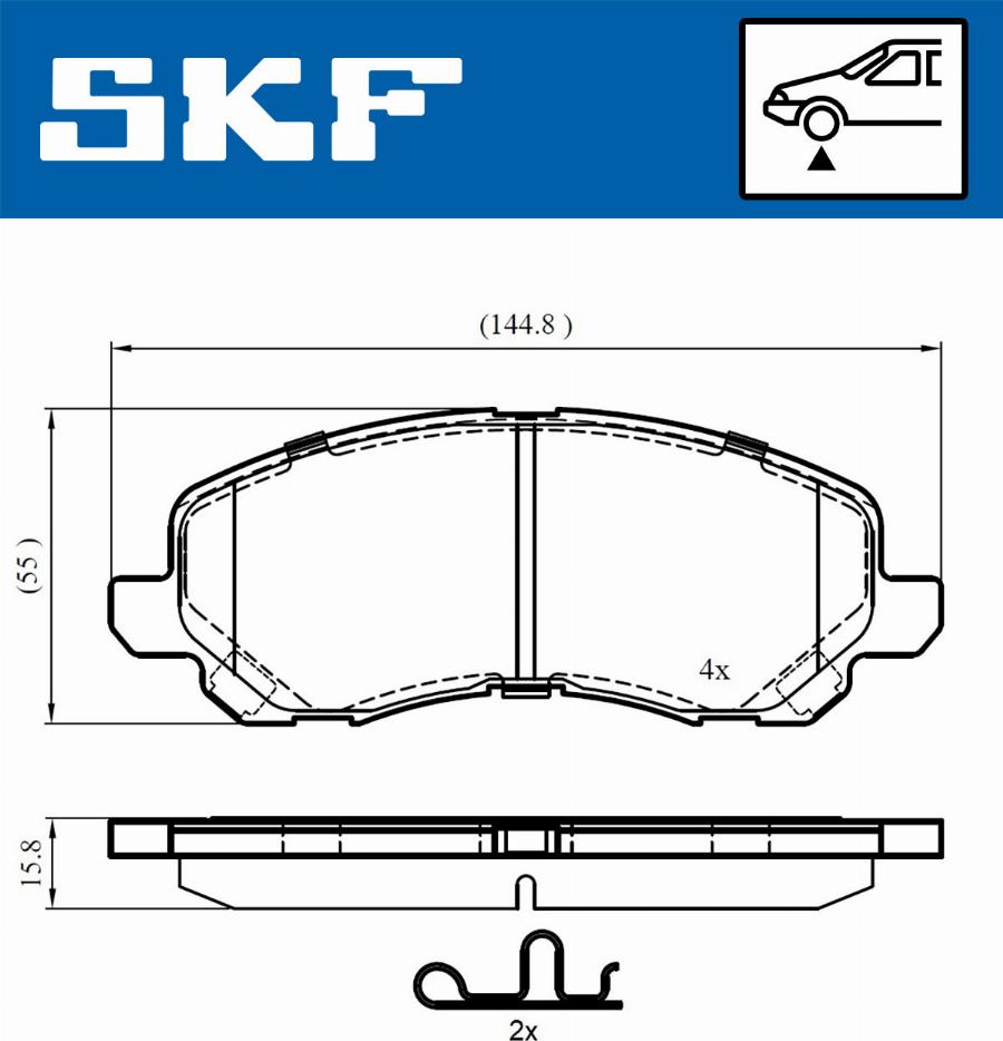 SKF VKBP 80169 A - Тормозные колодки, дисковые, комплект autospares.lv