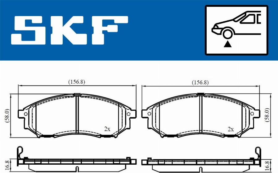 SKF VKBP 80166 A - Тормозные колодки, дисковые, комплект autospares.lv