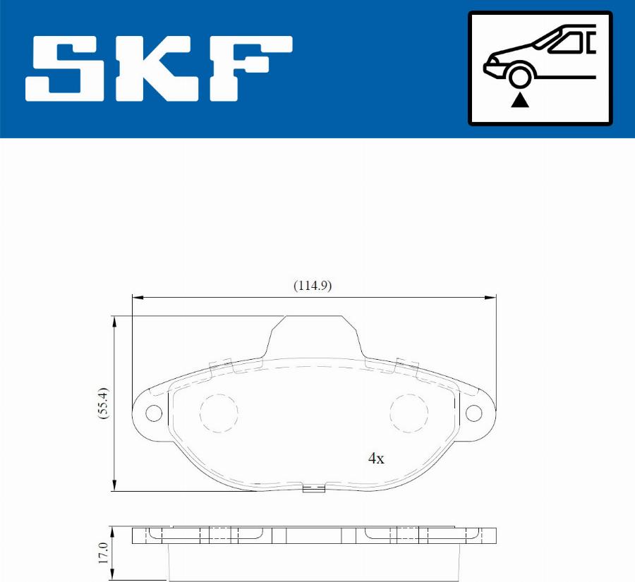 SKF VKBP 80162 E - Тормозные колодки, дисковые, комплект autospares.lv
