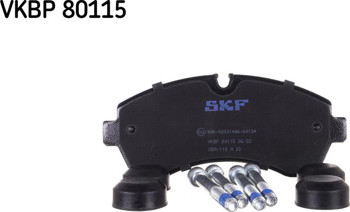 SKF VKBP 80115 - Тормозные колодки, дисковые, комплект autospares.lv