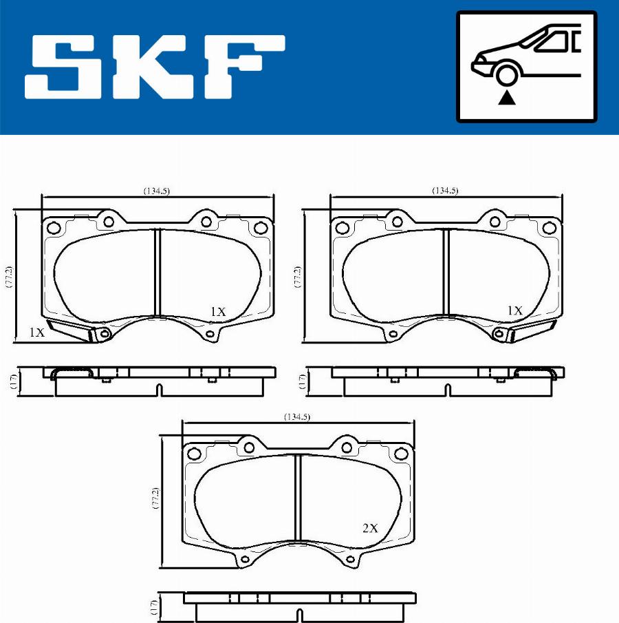 SKF VKBP 80135 A - Тормозные колодки, дисковые, комплект autospares.lv