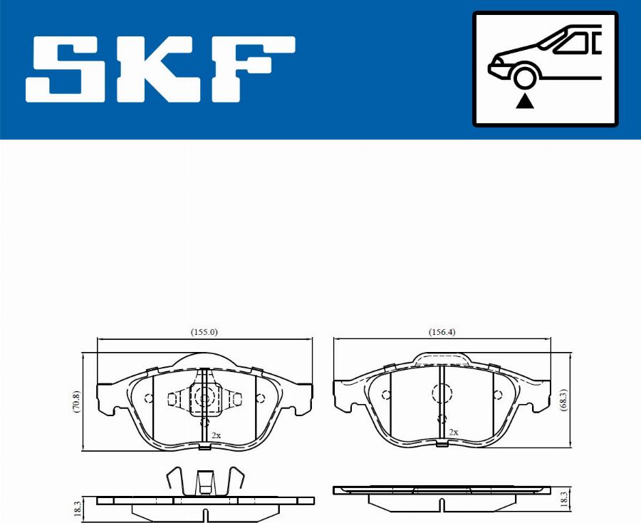 SKF VKBP 80133 - Тормозные колодки, дисковые, комплект autospares.lv