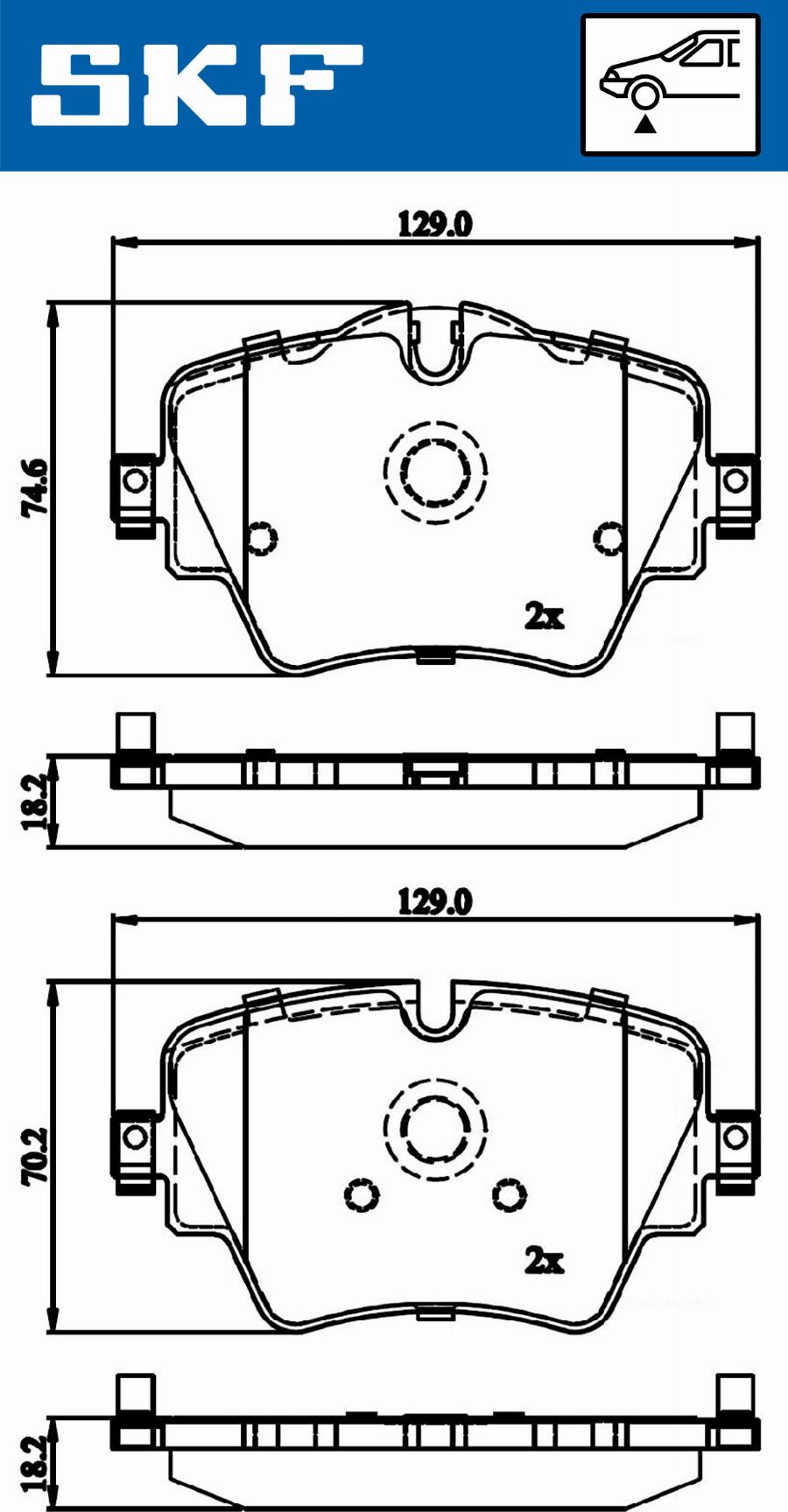 SKF VKBP 80132 - Тормозные колодки, дисковые, комплект autospares.lv