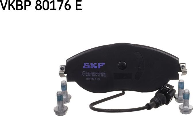 SKF VKBP 80176 E - Тормозные колодки, дисковые, комплект autospares.lv