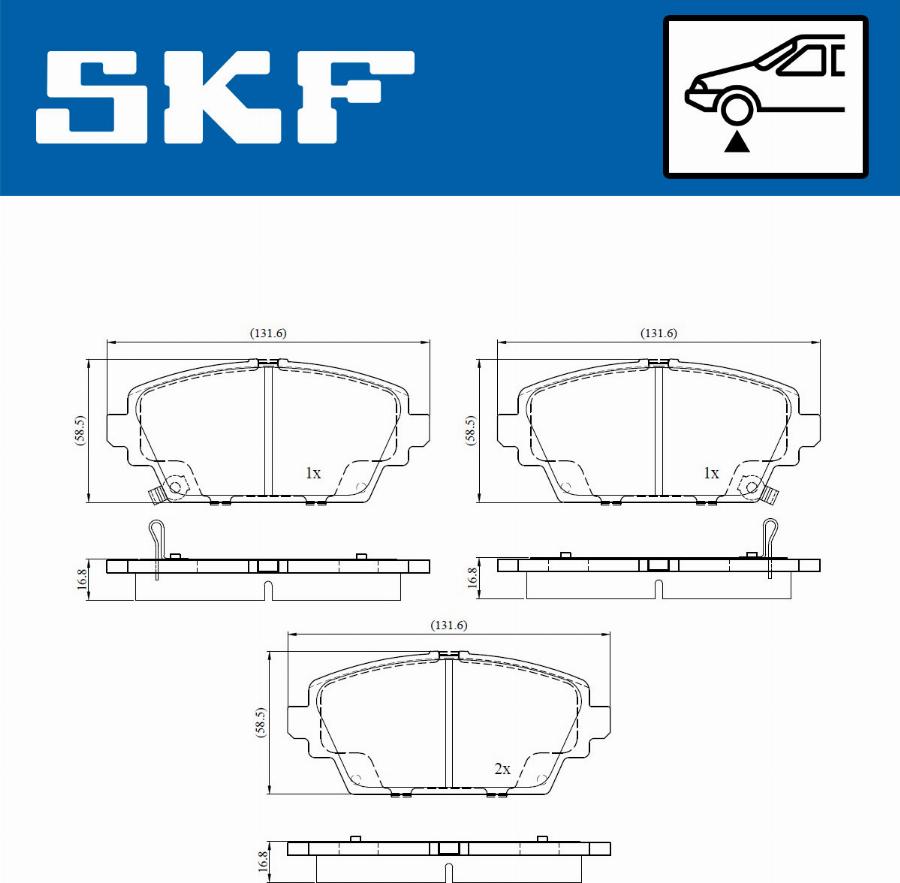 SKF VKBP 80895 A - Тормозные колодки, дисковые, комплект autospares.lv