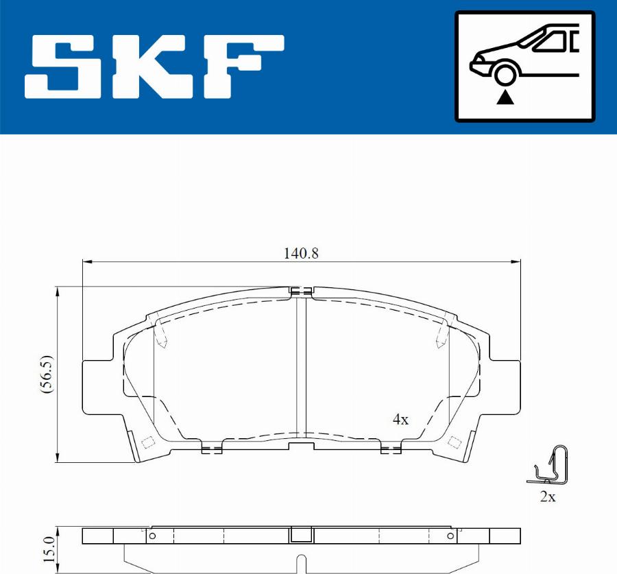 SKF VKBP 80891 A - Тормозные колодки, дисковые, комплект autospares.lv