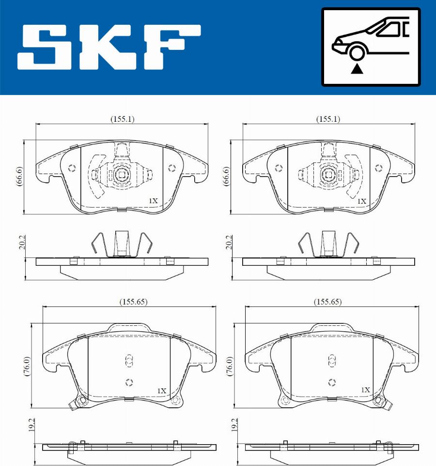 SKF VKBP 80847 A - Тормозные колодки, дисковые, комплект autospares.lv