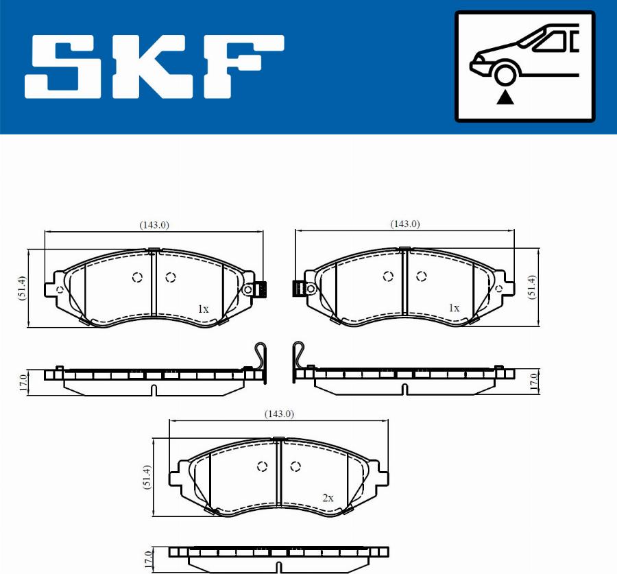 SKF VKBP 80865 A - Тормозные колодки, дисковые, комплект autospares.lv