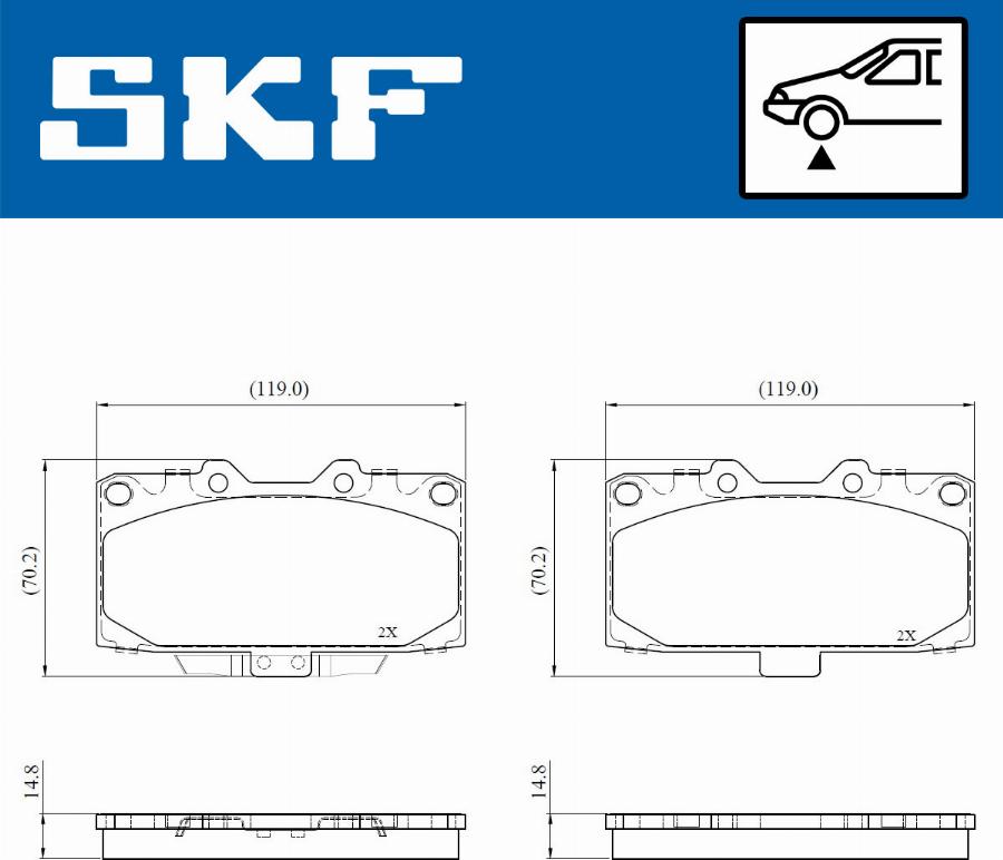 SKF VKBP 80816 A - Тормозные колодки, дисковые, комплект autospares.lv