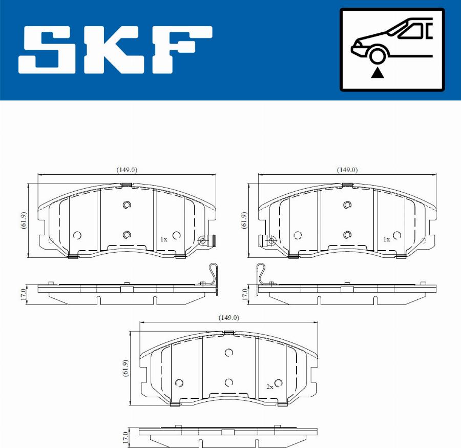 SKF VKBP 80811 A - Тормозные колодки, дисковые, комплект autospares.lv