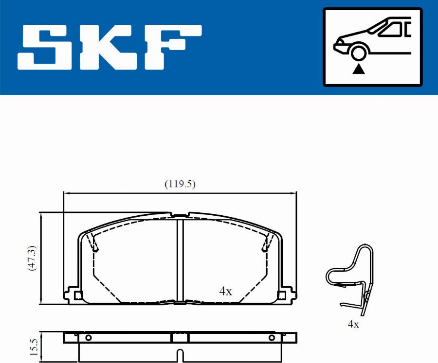 SKF VKBP 80818 A - Тормозные колодки, дисковые, комплект autospares.lv