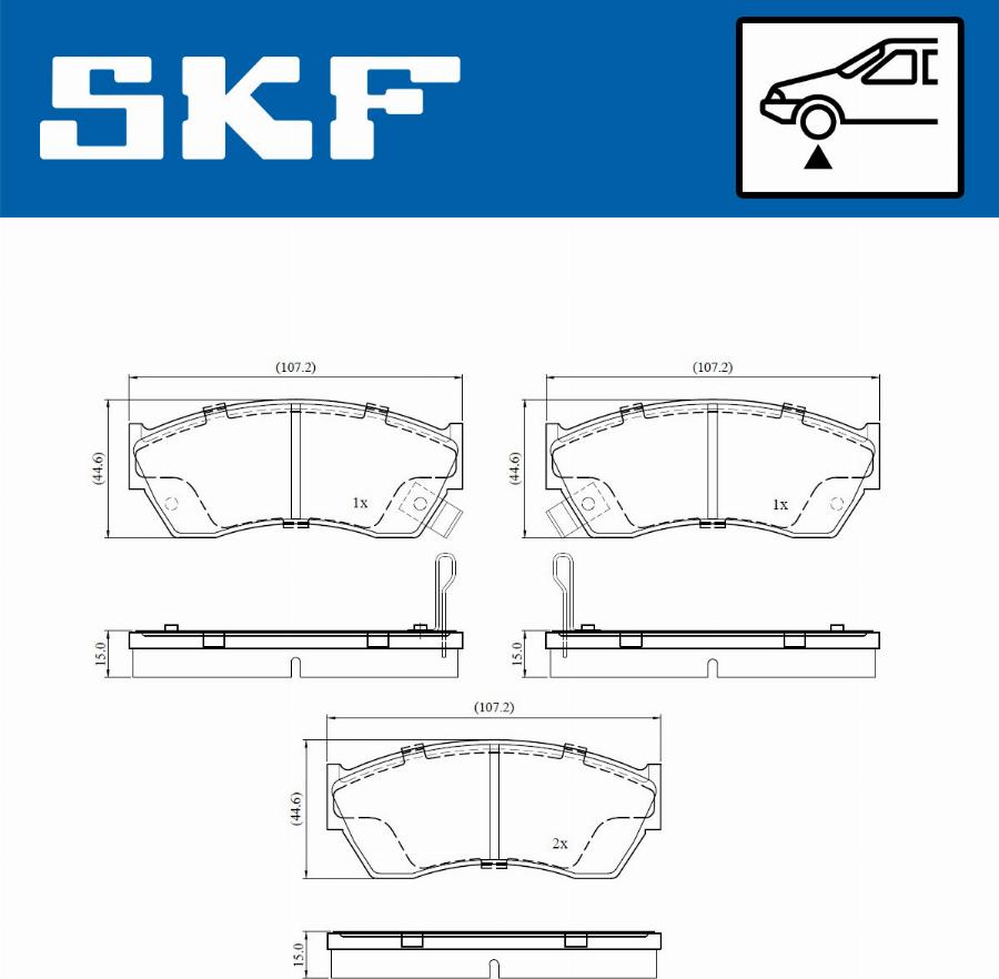 SKF VKBP 80882 A - Тормозные колодки, дисковые, комплект autospares.lv