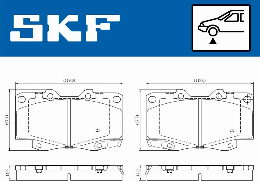 SKF VKBP 80349 A - Тормозные колодки, дисковые, комплект autospares.lv