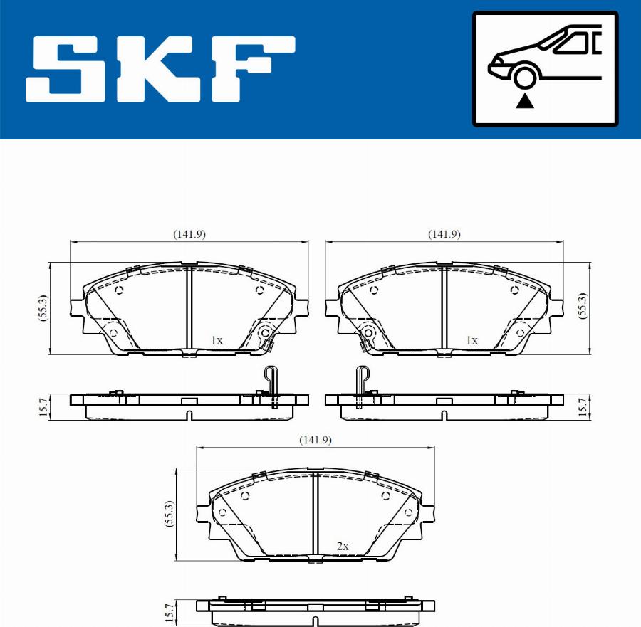 SKF VKBP 80341 A - Тормозные колодки, дисковые, комплект autospares.lv