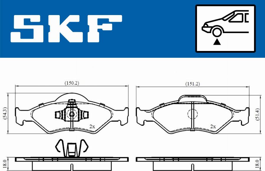 SKF VKBP 80348 - Тормозные колодки, дисковые, комплект autospares.lv