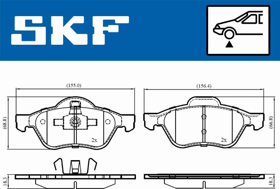 SKF VKBP 80309 - Тормозные колодки, дисковые, комплект autospares.lv