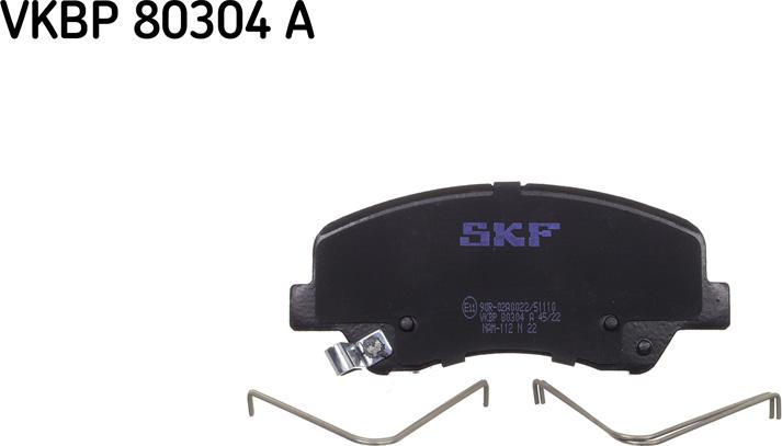 SKF VKBP 80304 A - Тормозные колодки, дисковые, комплект autospares.lv