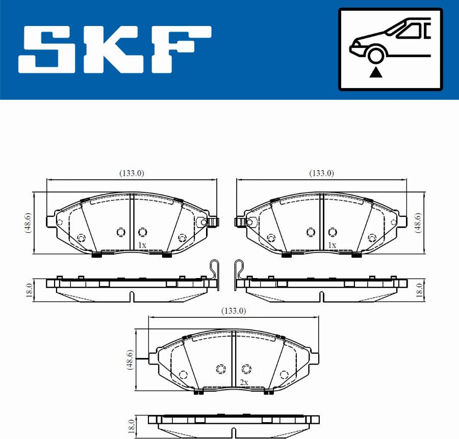 SKF VKBP 80305 A - Тормозные колодки, дисковые, комплект autospares.lv