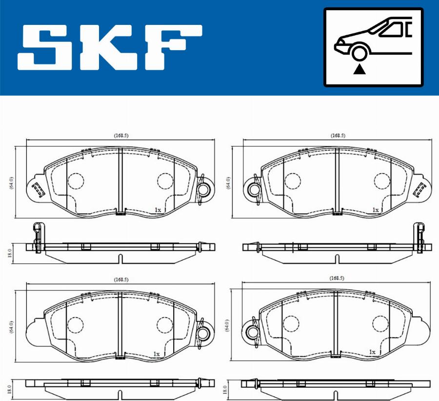 SKF VKBP 80300 A - Тормозные колодки, дисковые, комплект autospares.lv