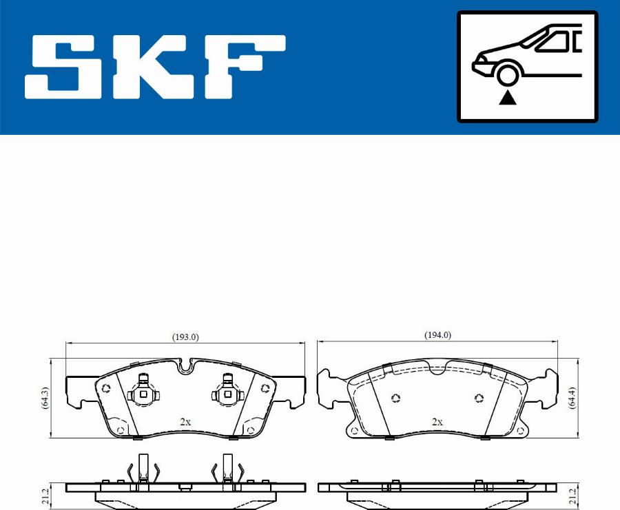 SKF VKBP 80389 - Тормозные колодки, дисковые, комплект autospares.lv