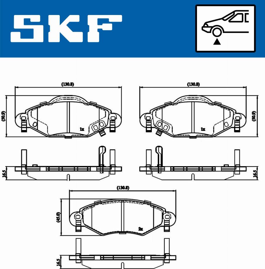 SKF VKBP 80383 A - Тормозные колодки, дисковые, комплект autospares.lv