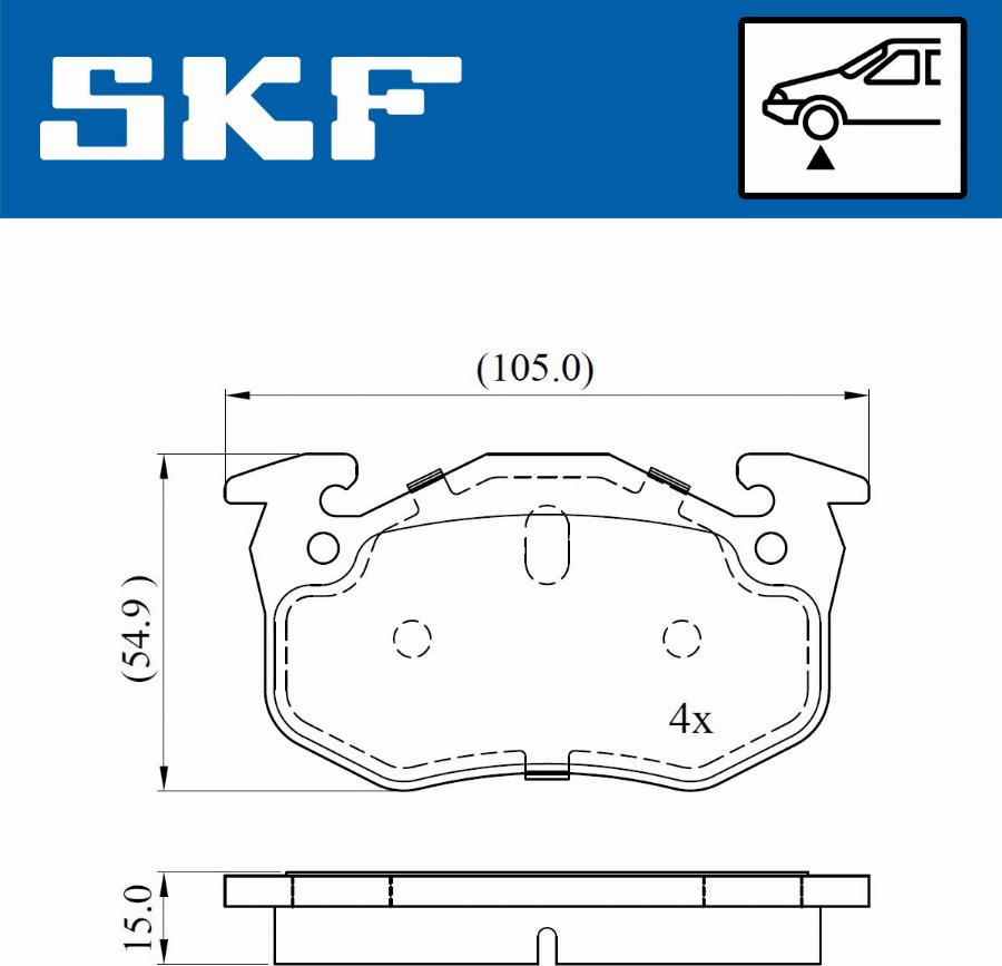 SKF VKBP 80387 E - Тормозные колодки, дисковые, комплект autospares.lv