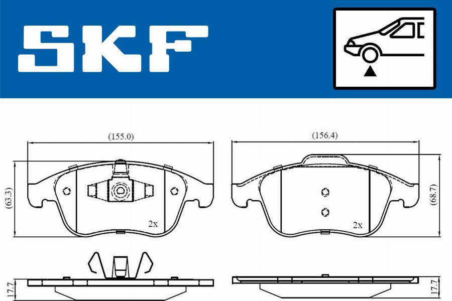 SKF VKBP 80336 - Тормозные колодки, дисковые, комплект autospares.lv