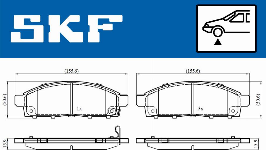 SKF VKBP 80331 A - Тормозные колодки, дисковые, комплект autospares.lv