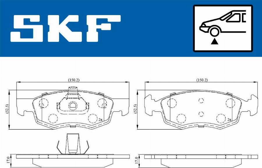 SKF VKBP 80294 - Тормозные колодки, дисковые, комплект autospares.lv