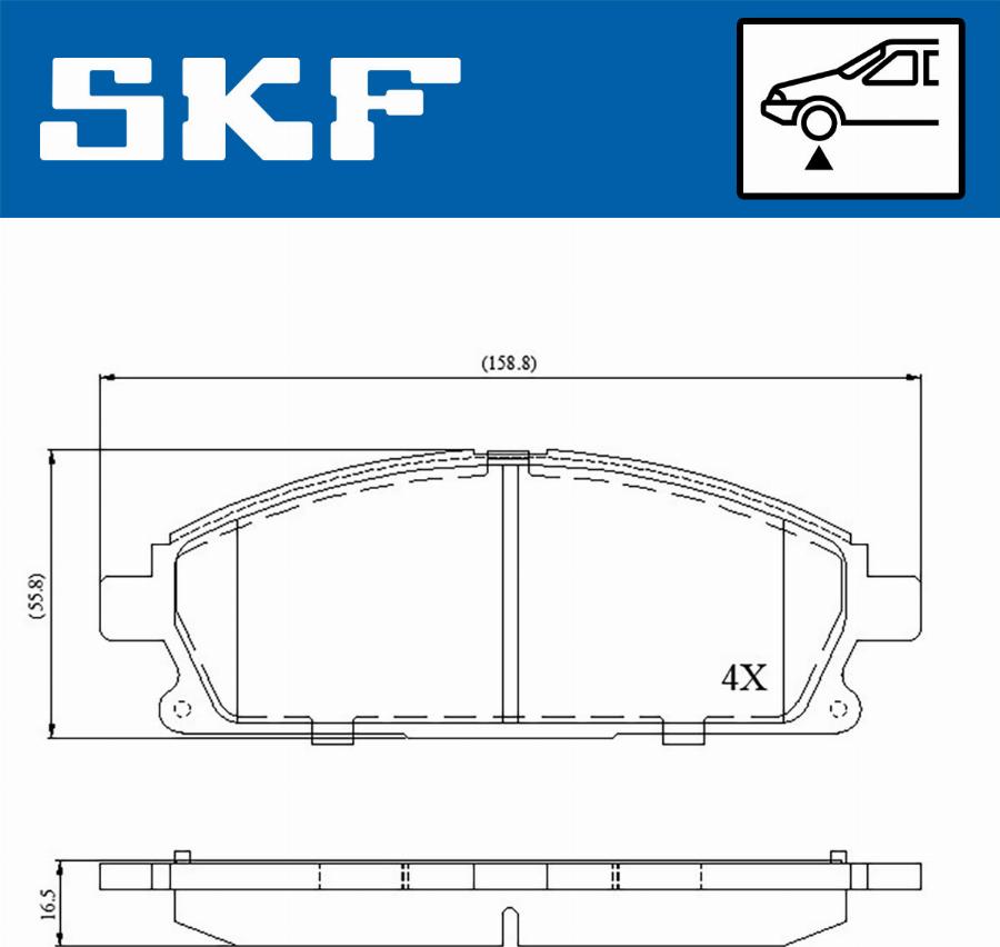 SKF VKBP 80296 - Тормозные колодки, дисковые, комплект autospares.lv