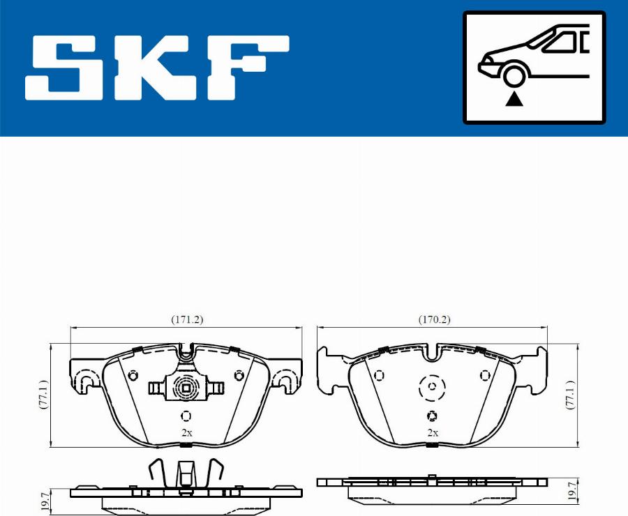 SKF VKBP 80249 - Тормозные колодки, дисковые, комплект autospares.lv