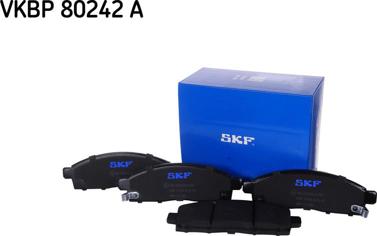 SKF VKBP 80242 A - Тормозные колодки, дисковые, комплект autospares.lv