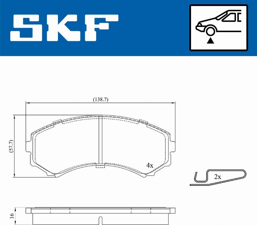 SKF VKBP 80252 A - Тормозные колодки, дисковые, комплект autospares.lv