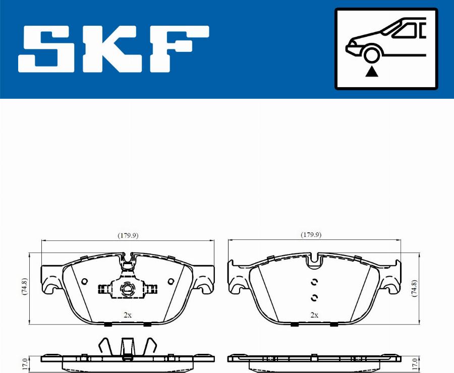 SKF VKBP 80269 E - Тормозные колодки, дисковые, комплект autospares.lv