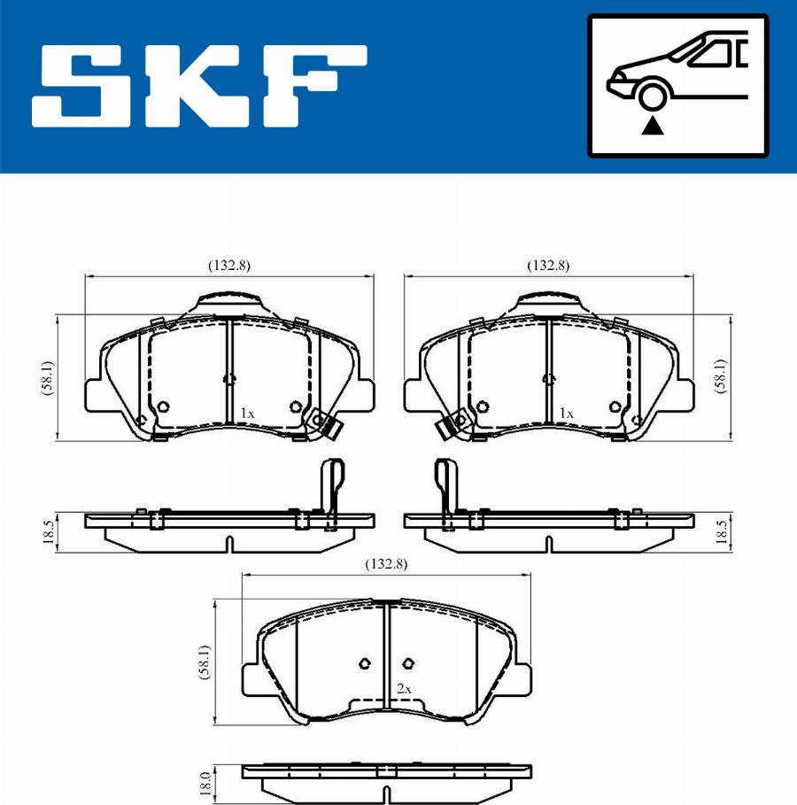 SKF VKBP 80268 A - Тормозные колодки, дисковые, комплект autospares.lv