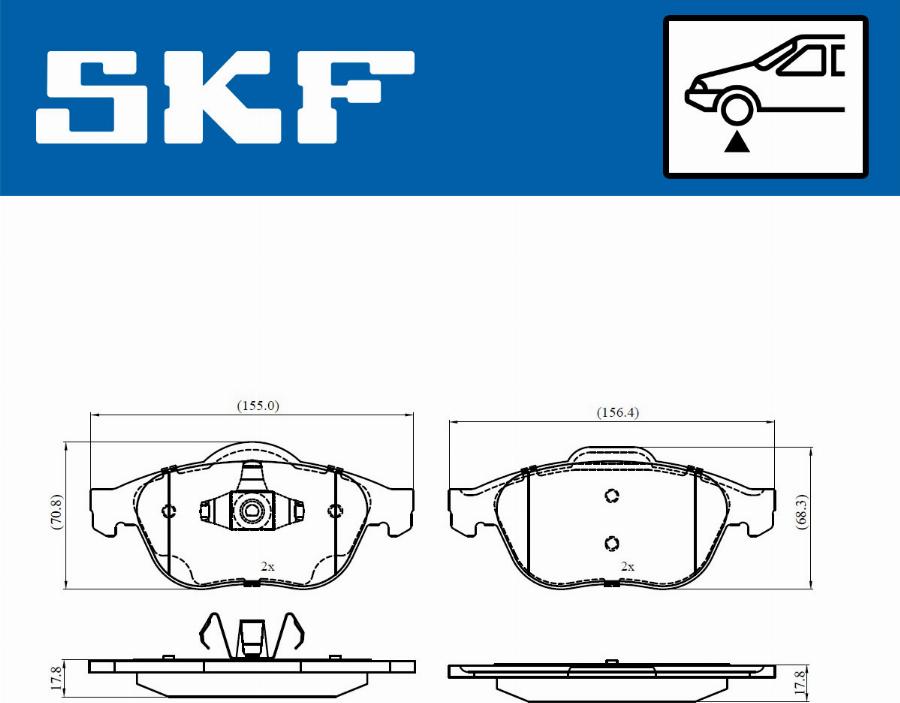 SKF VKBP 80263 - Тормозные колодки, дисковые, комплект autospares.lv
