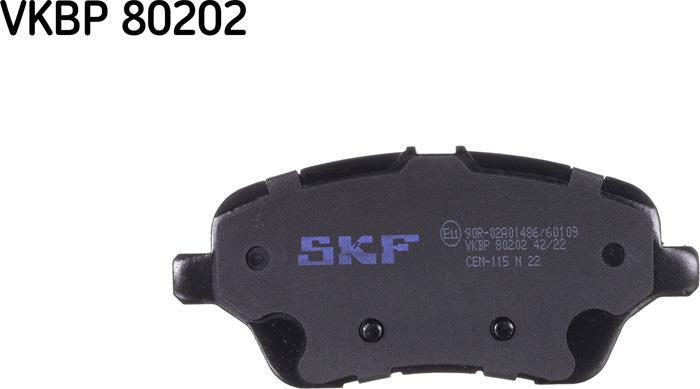 SKF VKBP 80202 - Тормозные колодки, дисковые, комплект autospares.lv