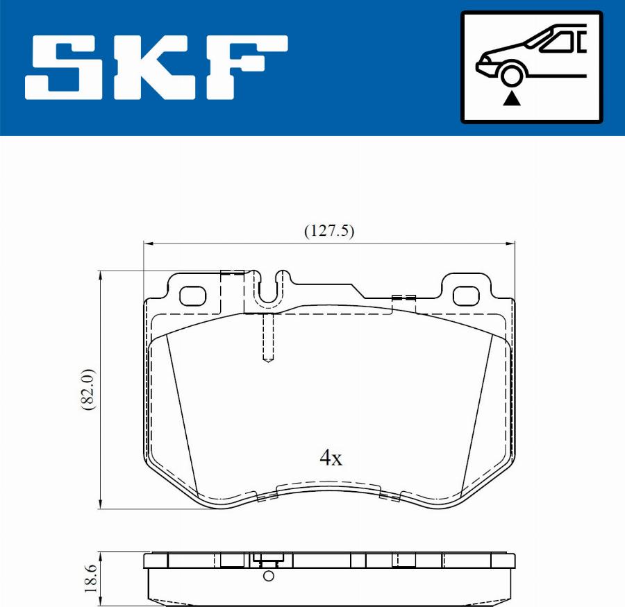 SKF VKBP 80287 - Тормозные колодки, дисковые, комплект autospares.lv