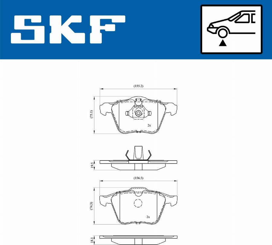 SKF VKBP 80224 - Тормозные колодки, дисковые, комплект autospares.lv