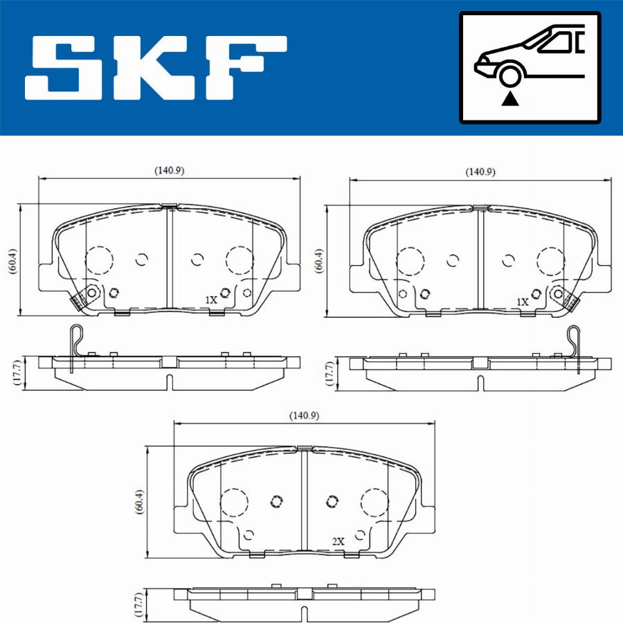 SKF VKBP 80228 A - Тормозные колодки, дисковые, комплект autospares.lv