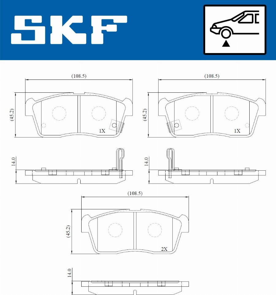 SKF VKBP 80799 A - Тормозные колодки, дисковые, комплект autospares.lv