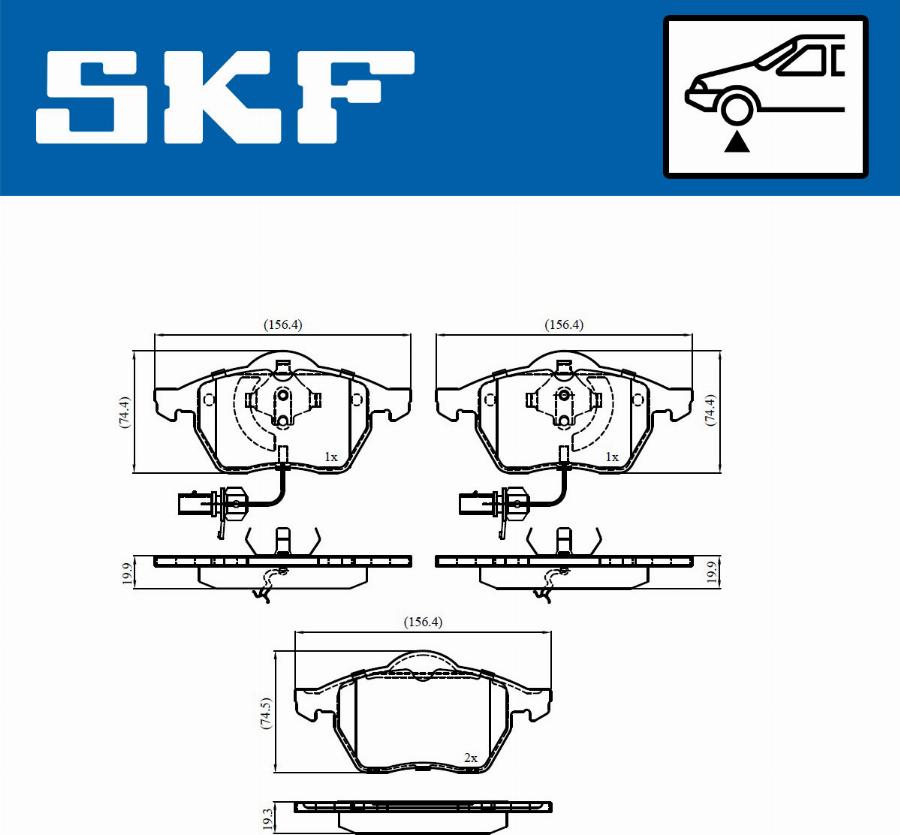 SKF VKBP 80749 E - Тормозные колодки, дисковые, комплект autospares.lv