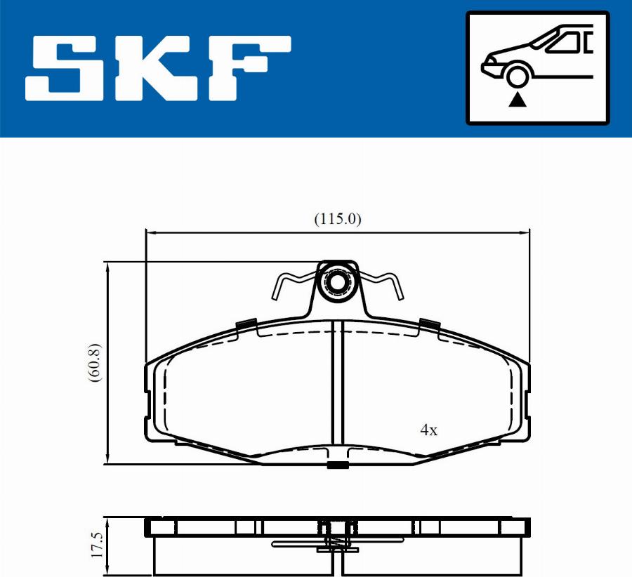 SKF VKBP 80745 - Тормозные колодки, дисковые, комплект autospares.lv