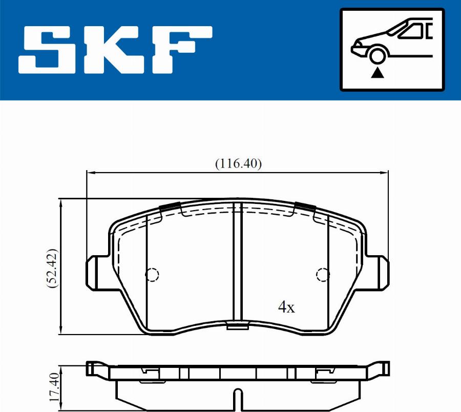 SKF VKBP 80746 - Тормозные колодки, дисковые, комплект autospares.lv