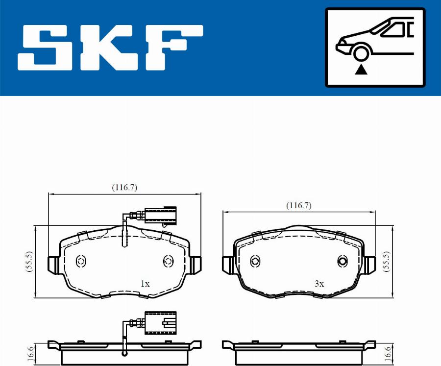 SKF VKBP 80756 E - Тормозные колодки, дисковые, комплект autospares.lv