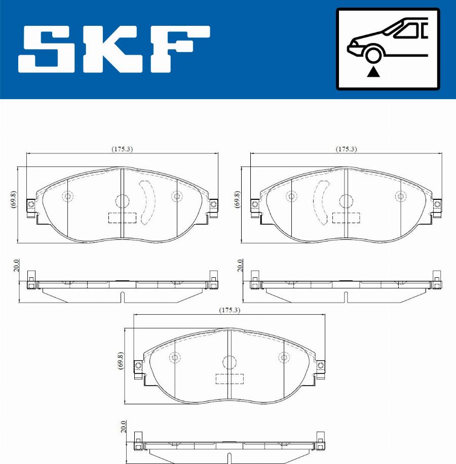 SKF VKBP 80768 - Тормозные колодки, дисковые, комплект autospares.lv